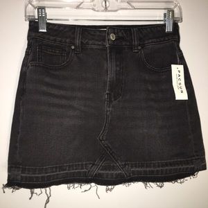 pacsun black denim skirt